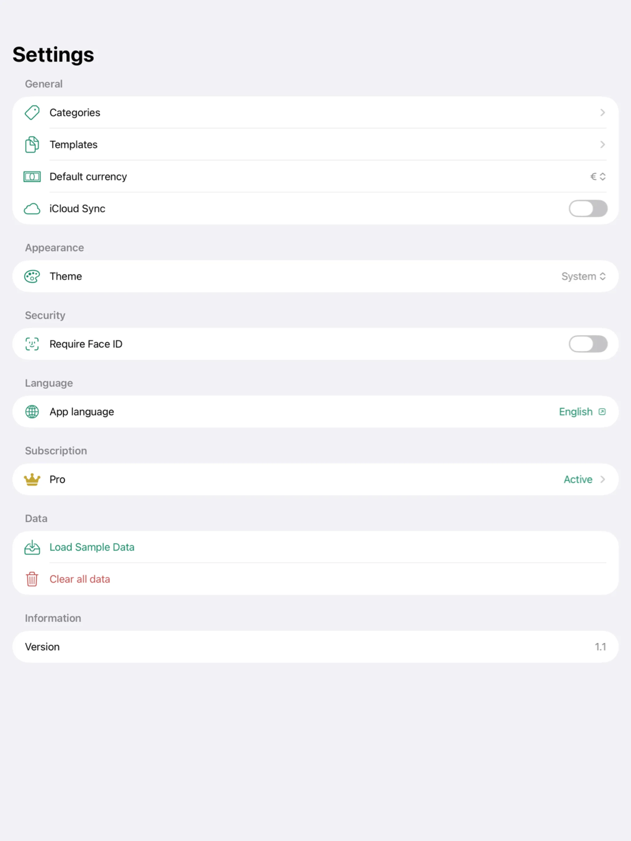 iPad settings